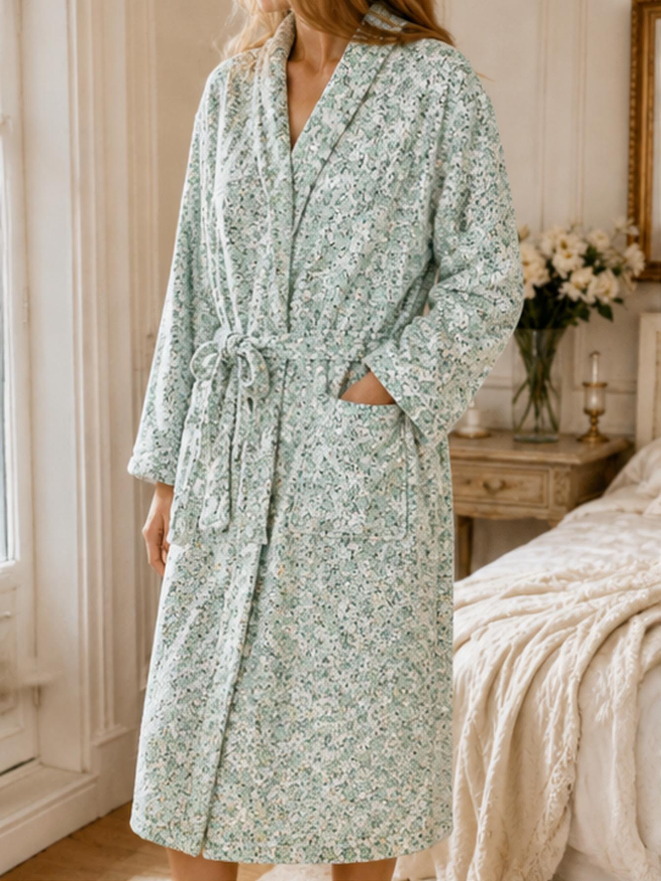 Bathrobe - Damen-Bademantel in Übergröße, grün, mit kleiner