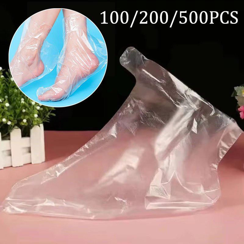 Foot Spa - 100-500 Stück Einweg-Fußpflegesocken Transparente Fußbeutel PE-Fuß-SPA-Abdeckungen