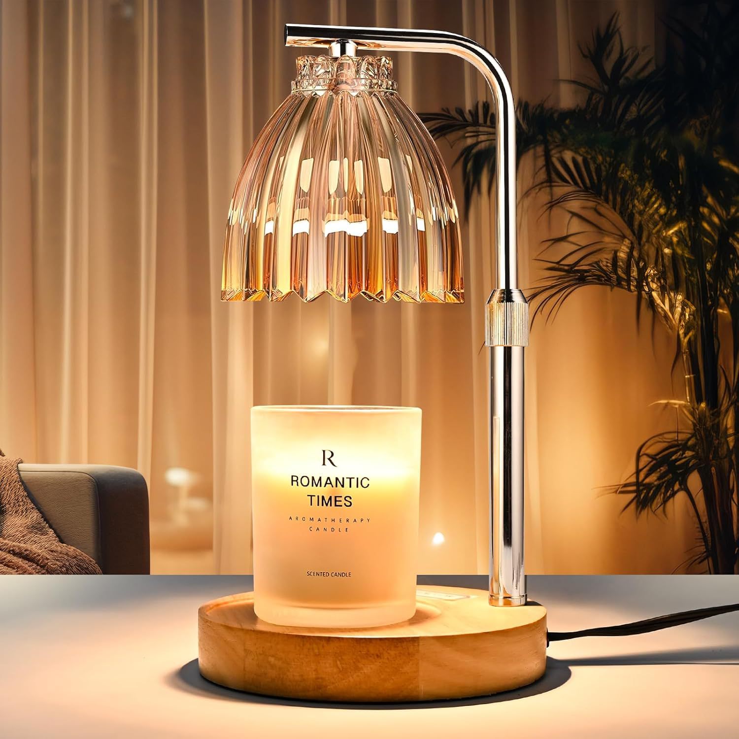 Wax Warmer - Höhenverstellbare Aromatherapie-Wachsschmelzlampe mit Timer und Dimmer,